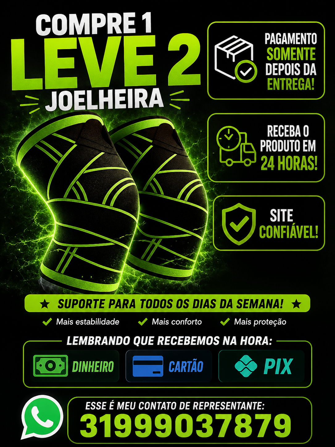 Joelheira ortopédica premium 